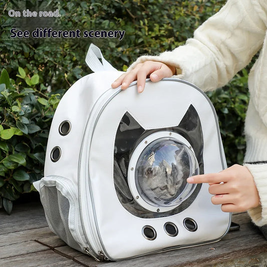 Transparent Space Capsule Cat Backpack